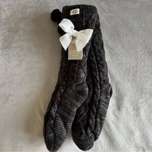 Pom Lurex Fleece Lined Crew Sock